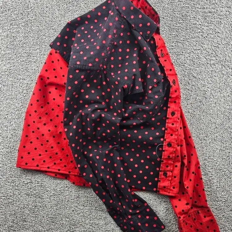 [BUNJANG] USA RUDDOCK Cropped Custom Dot Shirt (M) / USA RUDDOCK 크롭 커스텀 도트 셔츠 ( M ) / 11514
