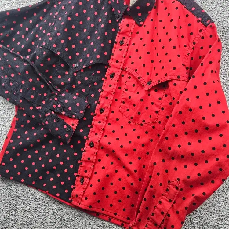 [BUNJANG] USA RUDDOCK Cropped Custom Dot Shirt (M) / USA RUDDOCK 크롭 커스텀 도트 셔츠 ( M ) / 11514