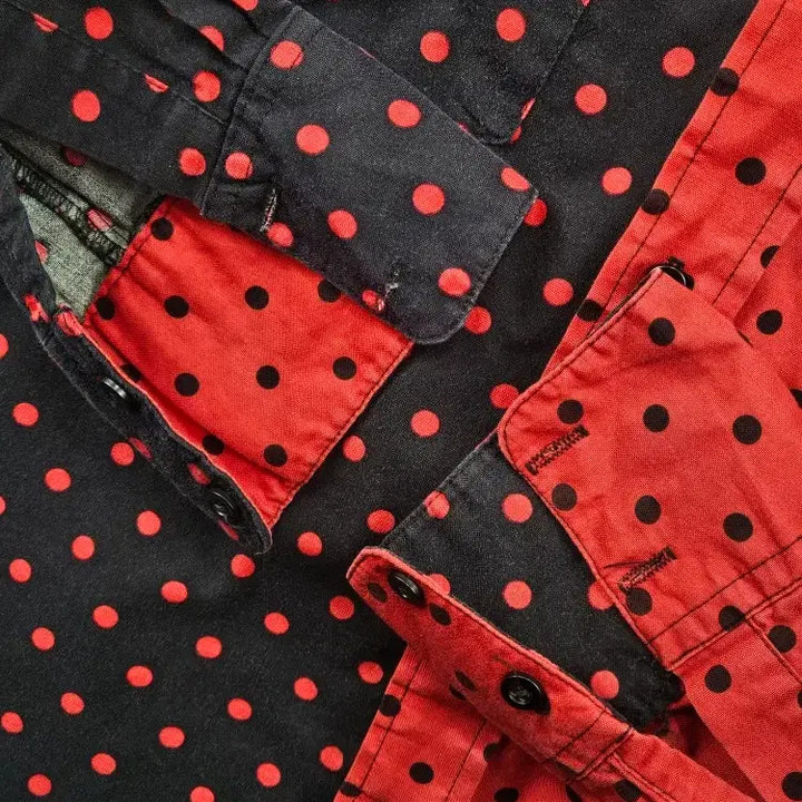 [BUNJANG] USA RUDDOCK Cropped Custom Dot Shirt (M) / USA RUDDOCK 크롭 커스텀 도트 셔츠 ( M ) / 11514