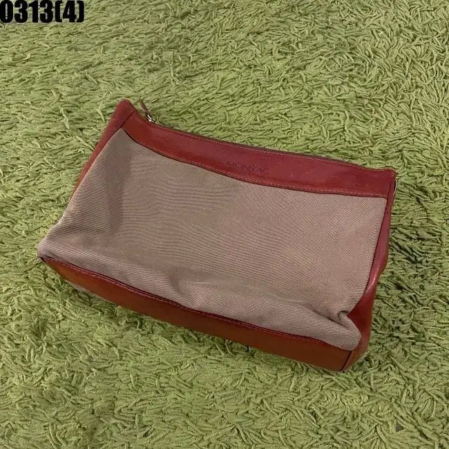 [SOLD OUT] MONSAC 몽삭 클러치 백 브라운 캔버스 0313(4)