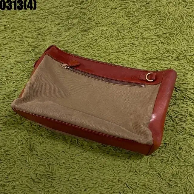 [SOLD OUT] MONSAC 몽삭 클러치 백 브라운 캔버스 0313(4)