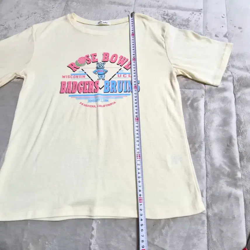 [BUNJANG] Rose Bowl Cream Printed T-shirt / Rose Bowl 로즈볼 프린팅 반팔 티셔츠