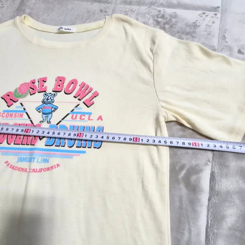 [BUNJANG] Rose Bowl Cream Printed T-shirt / Rose Bowl 로즈볼 프린팅 반팔 티셔츠