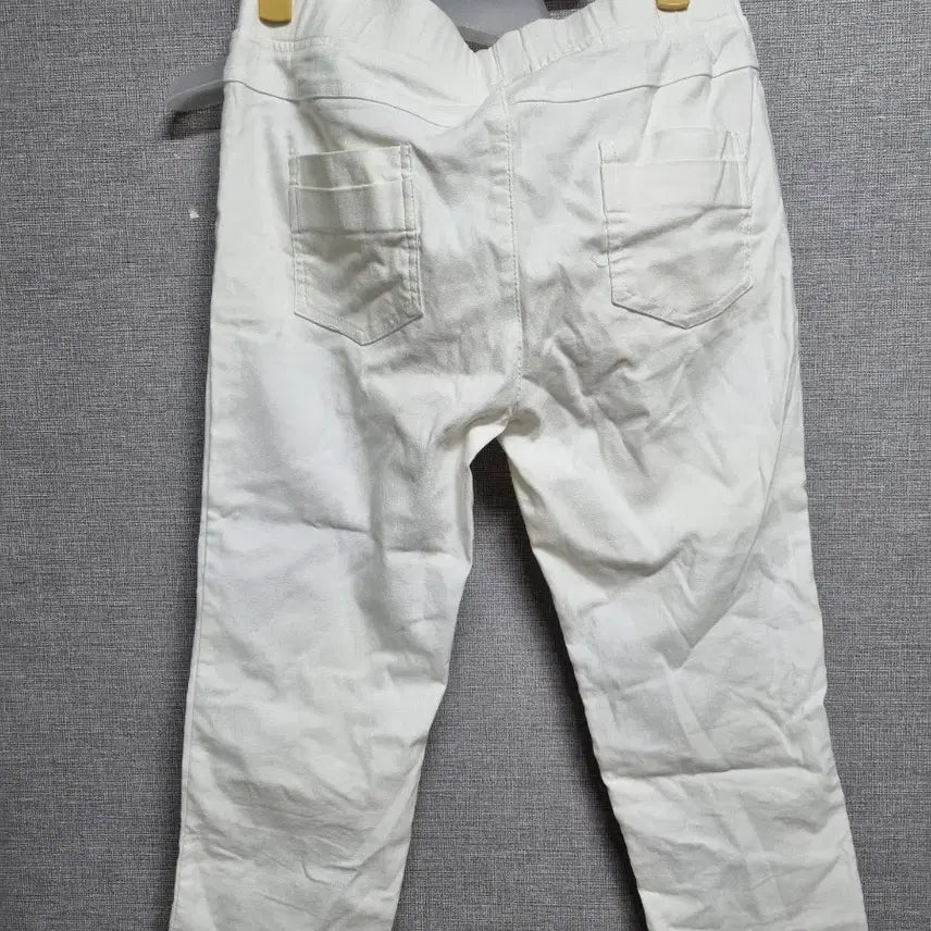 [BUNJANG] Ivory Floral Spangle 7-Part Cotton Pants XXL / 아이보리 꽃 스팡크 7부 면바지 XXL (고급양스판) 특A