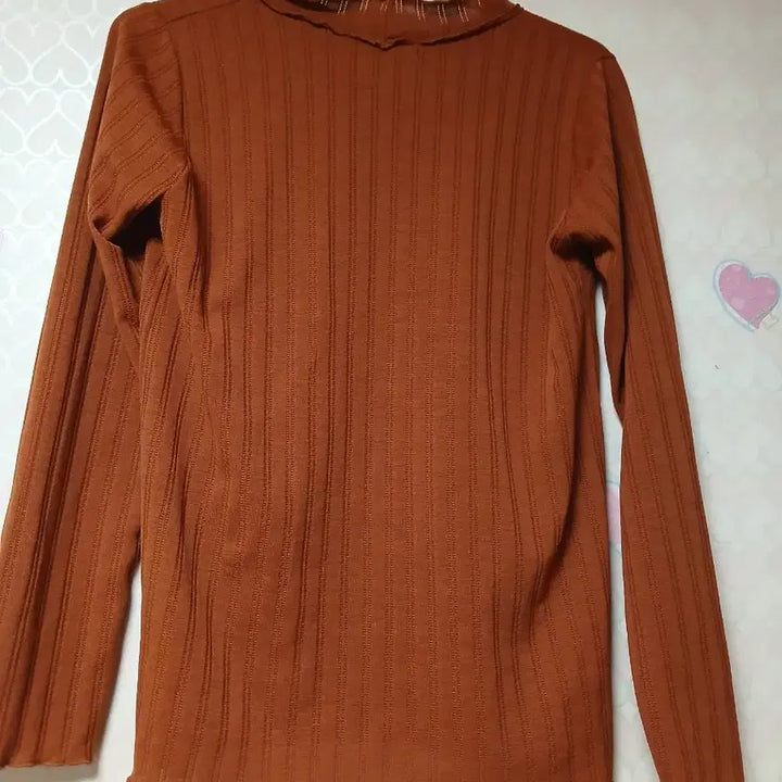 [BUNJANG] Brick See-Through Ribbed Frill Neck Long Sleeve T-Shirt / 브릭 시스루 골지 프릴넥 긴팔 티셔츠