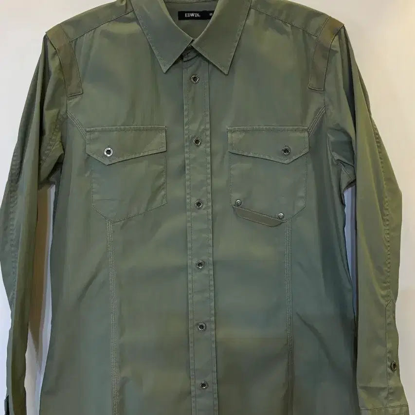 [BUNJANG] Edwin Khaki Shirt 95 / 에드윈 카키색 셔츠 95