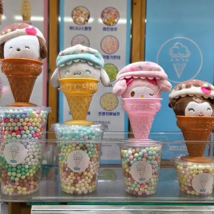 [BUNJANG] Kuromi Erande Ice Cream Mascot Plush Doll / 쿠로미 에란데 아이스크림 마스코트 인형