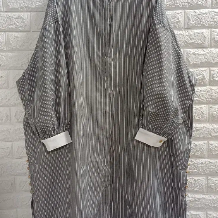 [BUNJANG] Oversized Striped Shirt Long Dress / 박시한 스트라이프 셔츠 롱원피스