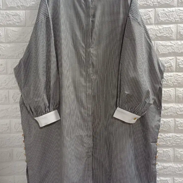 [BUNJANG] Oversized Striped Shirt Long Dress / 박시한 스트라이프 셔츠 롱원피스