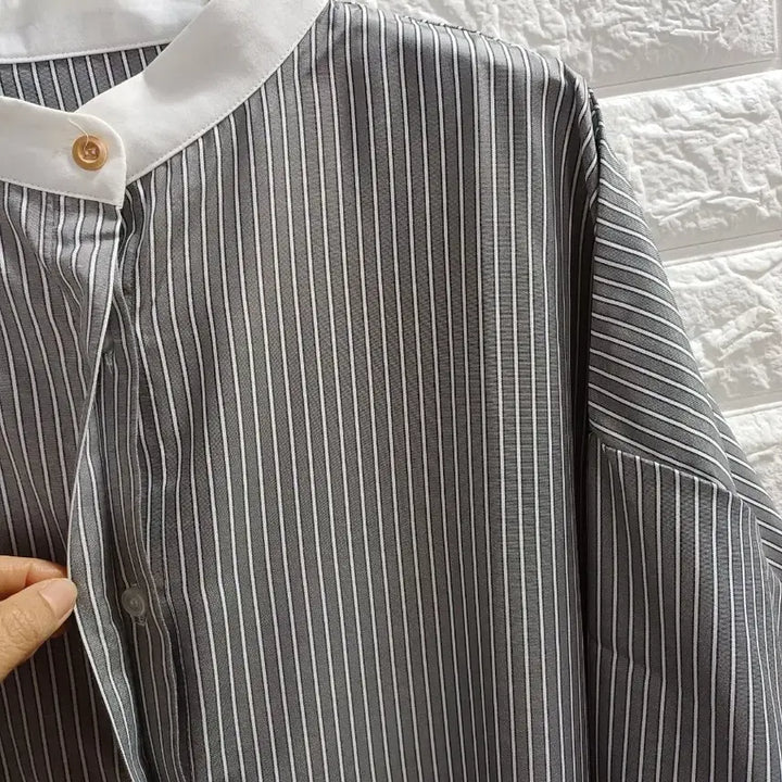 [BUNJANG] Oversized Striped Shirt Long Dress / 박시한 스트라이프 셔츠 롱원피스