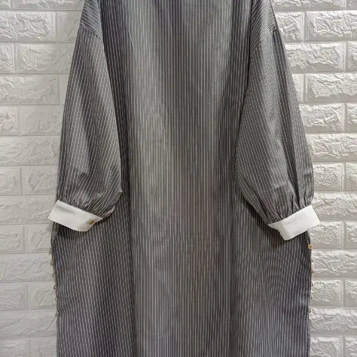 [BUNJANG] Oversized Striped Shirt Long Dress / 박시한 스트라이프 셔츠 롱원피스