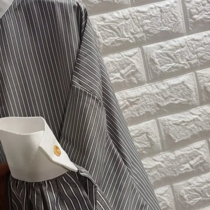 [BUNJANG] Oversized Striped Shirt Long Dress / 박시한 스트라이프 셔츠 롱원피스