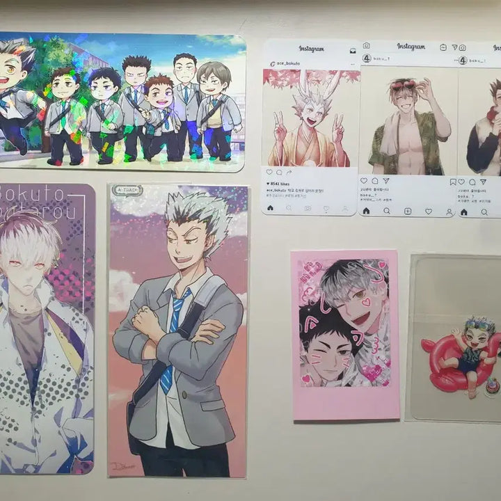 [BUNJANG] Bokuto Koutaro Akaashi Keiji Merchandise Bundle Set / 보쿠아카 보쿠토 아카아시 카드텍, 포카, 엽서, 색지, 핀버튼 등