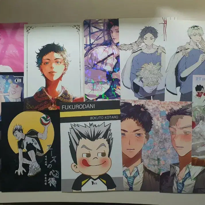 [BUNJANG] Bokuto Koutaro Akaashi Keiji Merchandise Bundle Set / 보쿠아카 보쿠토 아카아시 카드텍, 포카, 엽서, 색지, 핀버튼 등