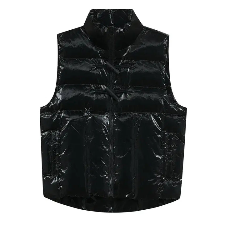 [BUNJANG] Irony Pornos Essential Quilted Glossy Duffel Padded Vest (Black/L) / [아이러니 포르노] 에센셜 퀄팅 글로시 더플 패딩 베스트 (블랙/L)