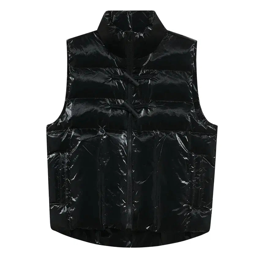 [BUNJANG] Irony Pornos Essential Quilted Glossy Duffel Padded Vest (Black/L) / [아이러니 포르노] 에센셜 퀄팅 글로시 더플 패딩 베스트 (블랙/L)