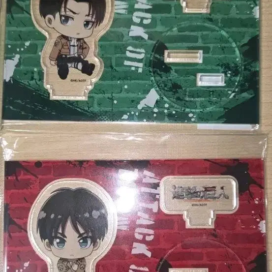 [BUNJANG] Attack on Titan Eren &amp; Levi Acrylic Stand Figure / [미개봉]진격의 거인 에렌 리바이 페탄 아크릴 스탠드 피규어
