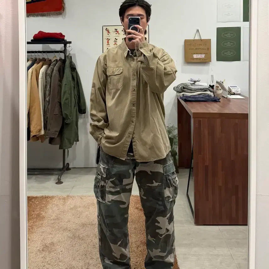[BUNJANG] Wrangler Two-Pocket Work Shirt / Wrangler 랭글러 투포켓 워크 셔츠