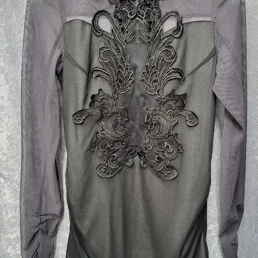 [BUNJANG] Doho Black Lace See-through Blouse / Doho 블랙 레이스 시스루 블라우스