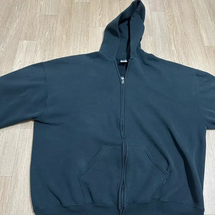 [BUNJANG] Russell 90s Hoodie Zip-up Black / [XXL]90s 러셀 후드집업 블랙