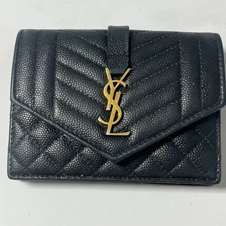 [BUNJANG] Yves Saint Laurent Matelassé Monogram Card Wallet / 정품 명품 입생로랑 믹스 마틀라세 모노그램 플랩 카드지갑 반지갑