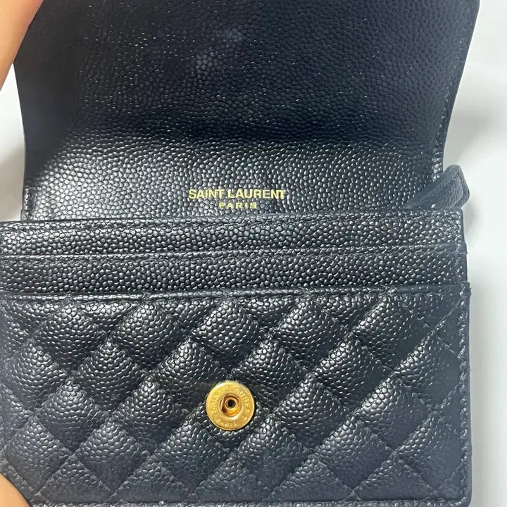 [BUNJANG] Yves Saint Laurent Matelassé Monogram Card Wallet / 정품 명품 입생로랑 믹스 마틀라세 모노그램 플랩 카드지갑 반지갑