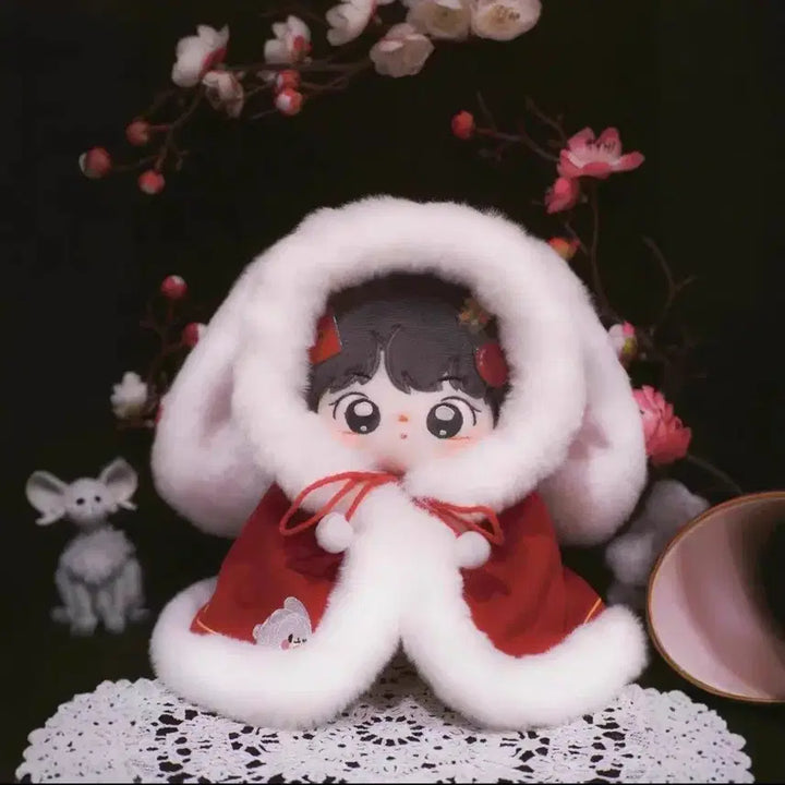 [BUNJANG] 20cm Doll Rabbit Cape / 20cm 솜인형 인형옷 토끼 망토