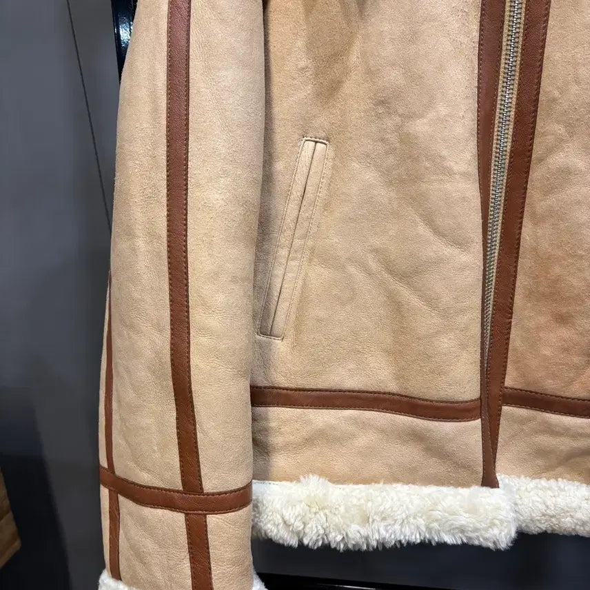 [BUNJANG] Maje High Neck Lambskin Mouton Coat / 마쥬 하이넥 양가죽 무스탕 코트 35.0 얼