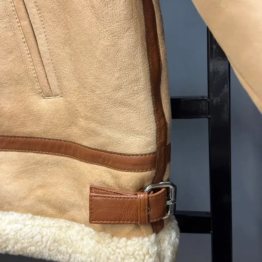 [BUNJANG] Maje High Neck Lambskin Mouton Coat / 마쥬 하이넥 양가죽 무스탕 코트 35.0 얼