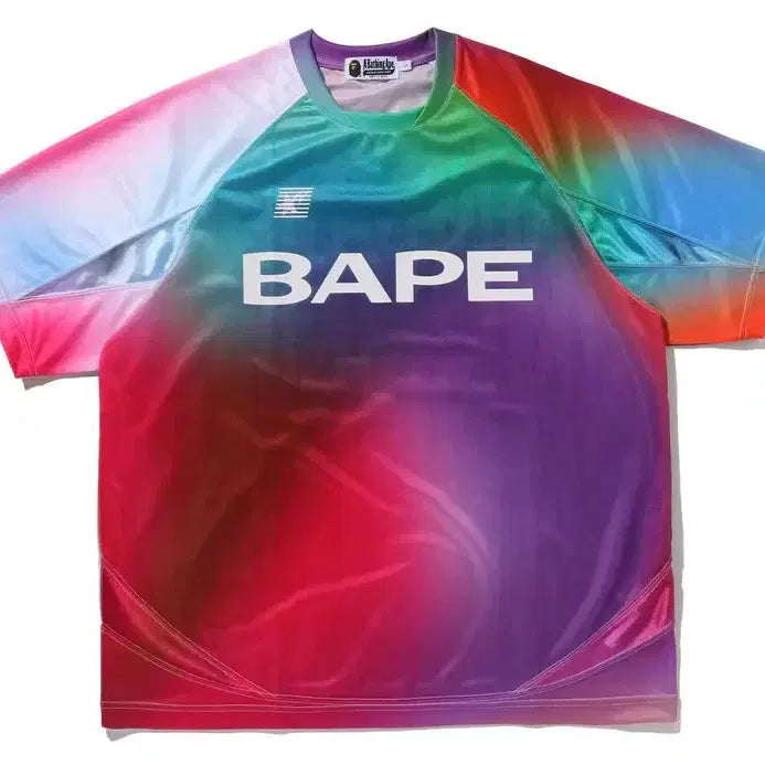 [BUNJANG] BAPE Tie-Dye Star Stripe Football Jersey T-shirt / [해외] 베이프 타이다이 스타 스트라이프 패턴 풋볼 져지 반팔 티셔츠