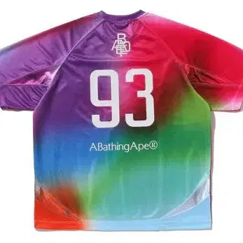 [BUNJANG] BAPE Tie-Dye Star Stripe Football Jersey T-shirt / [해외] 베이프 타이다이 스타 스트라이프 패턴 풋볼 져지 반팔 티셔츠