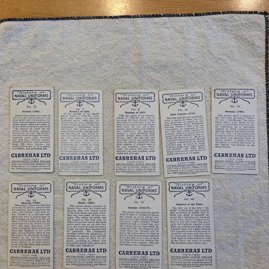 [BUNJANG] John Player &amp; Sons Ltd Naval Uniforms Vintage Cards / 영국빈티지카드 유럽빈티지카드 영국군복 영국해군 군인