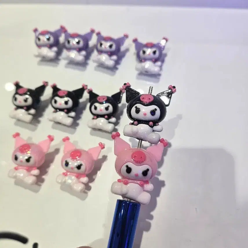 [BUNJANG] Kuromi Rubber Beads for Pen / 고무재질 쿠로미 비즈 - 볼펜 가능