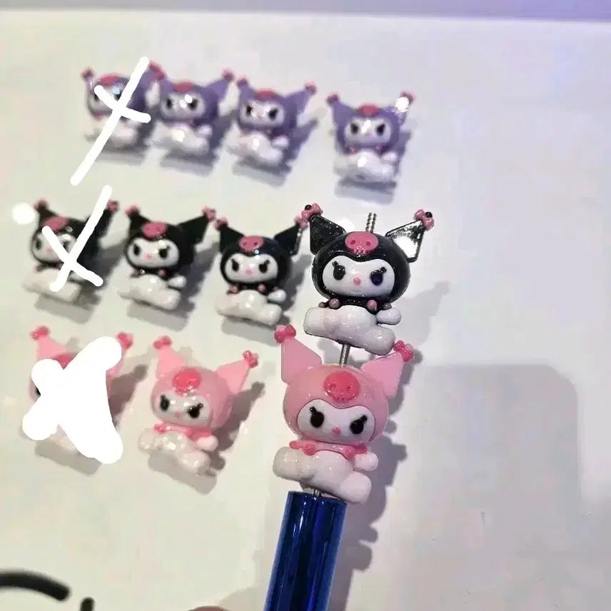 [BUNJANG] Kuromi Rubber Beads for Pen / 고무재질 쿠로미 비즈 - 볼펜 가능