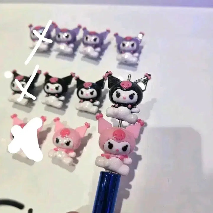 [BUNJANG] Kuromi Rubber Beads for Pen / 고무재질 쿠로미 비즈 - 볼펜 가능