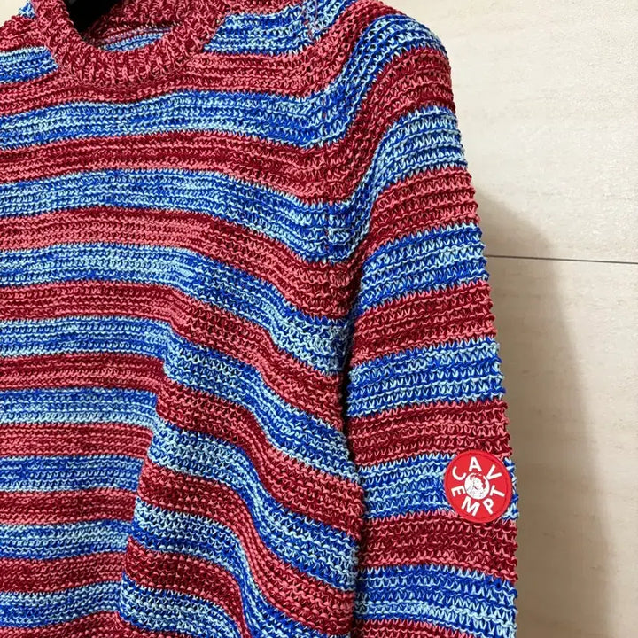 [BUNJANG] C.E Stripe Loose Waffle Mix Knit / 새상품)카브엠트 스트라이프 루즈 와플 믹스 니트