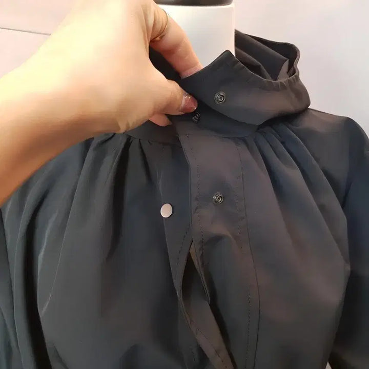 [BUNJANG] The Soo Lee Shirred High-Neck Hooded Jumper Jacket / 지금 입기 딱 좋은 셔링 하이넥 후드 점퍼자켓 새상품