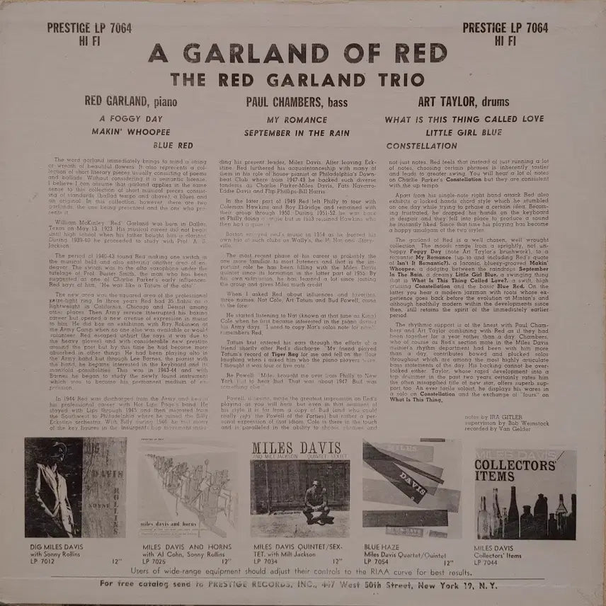 [BUNJANG] Red Garland Original Jazz LP / ORIGINAL JAZZ LP - RED GARLAND