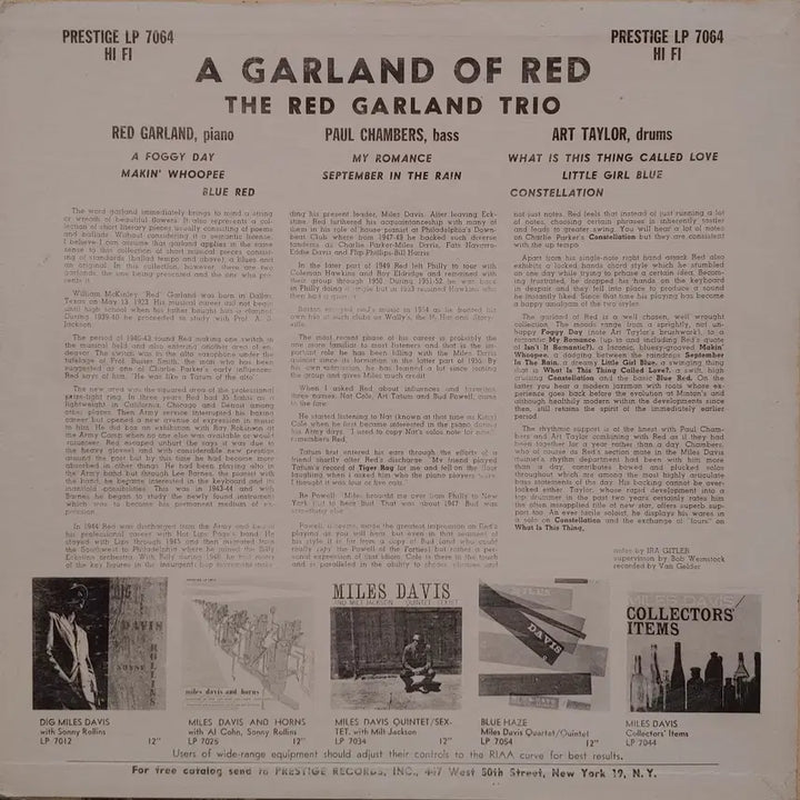 [BUNJANG] Red Garland Original Jazz LP / ORIGINAL JAZZ LP - RED GARLAND