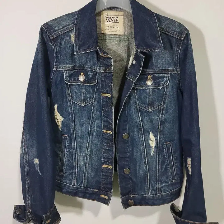 [BUNJANG] Zara Trafaluc Denim Jacket / 자라 트라팔룩 데님 청자켓 데미지 워싱