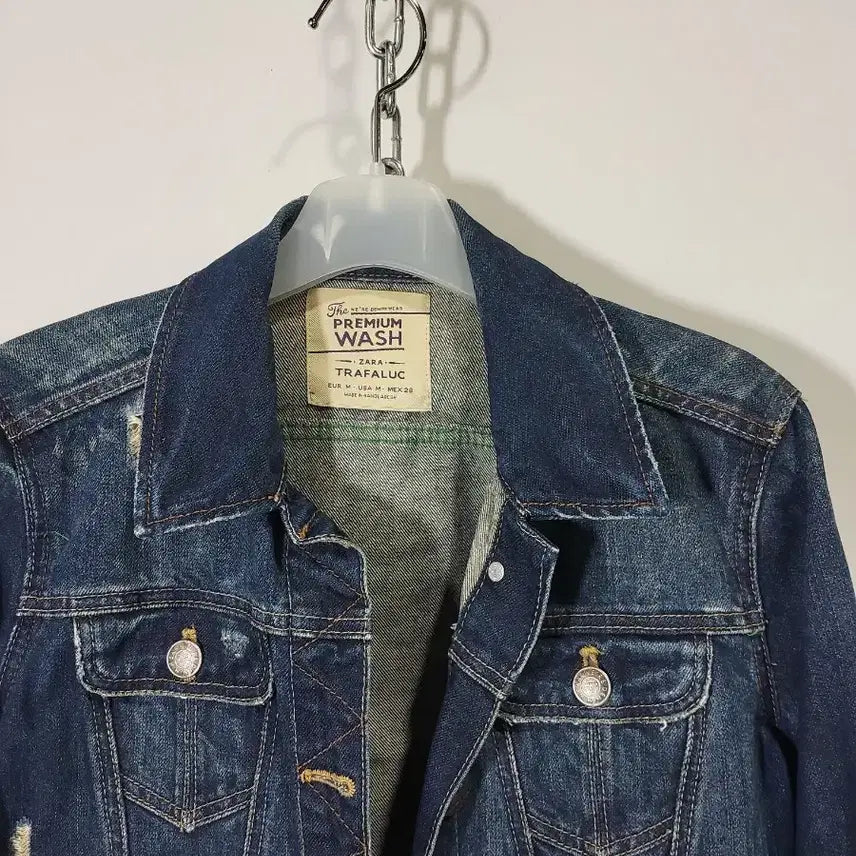 [BUNJANG] Zara Trafaluc Denim Jacket / 자라 트라팔룩 데님 청자켓 데미지 워싱