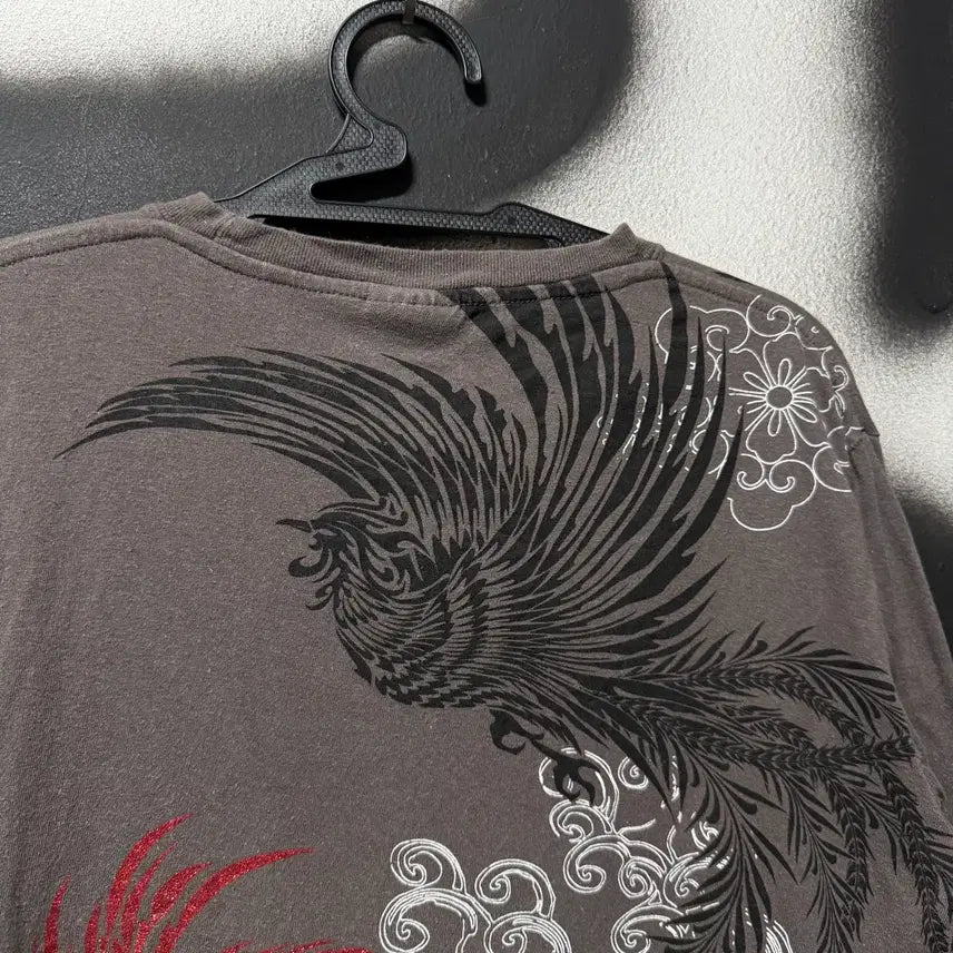 [BUNJANG] Bullet Noise Japanese Oriental Phoenix Print Long Sleeve T-shirt / Bullet Noise 재패니즈 오리엔틀 봉황 프린팅 롱슬리브 티셔츠