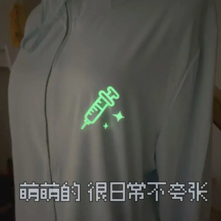 [BUNJANG] Subculture Luminous Syringe Windbreaker Jacket / 지뢰계 서브컬처 야광 주사기 바림막이 자켓(2컬러)