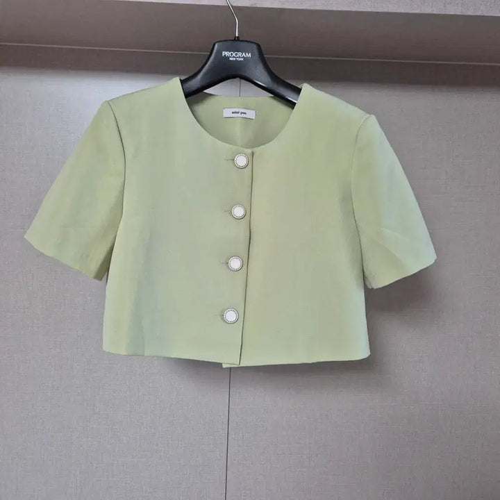 [BUNJANG] Mini Poe Cropped Short Sleeve Jacket / 프리)미니포에 mini poe 크롭 반팔 자켓