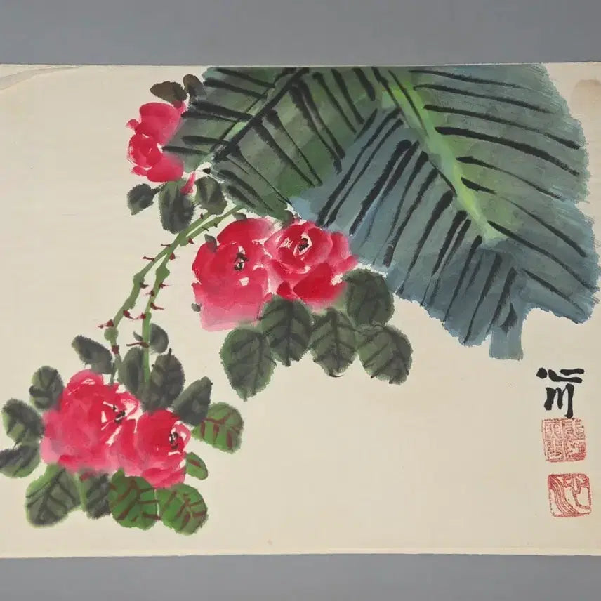 [SOLD OUT] 동양화 너무 섬세하게 그린 심천 강인주 장미