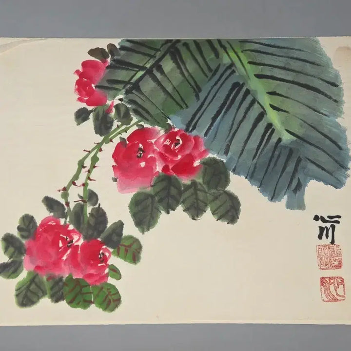 [SOLD OUT] 동양화 너무 섬세하게 그린 심천 강인주 장미