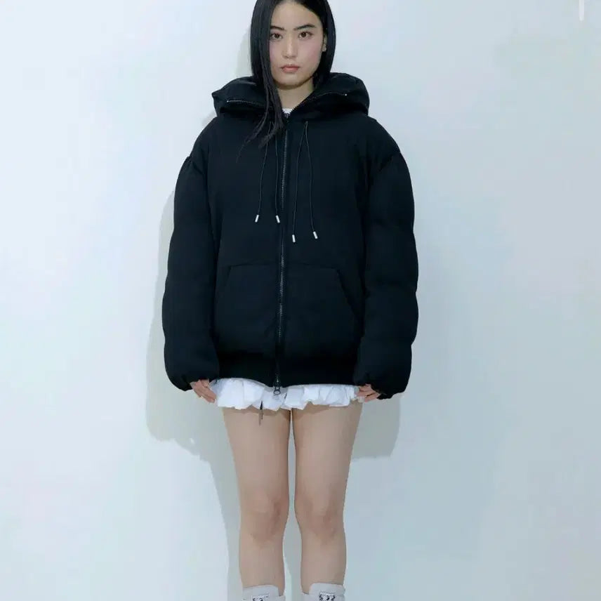 [BUNJANG] Roughneck Hooded Puffer Down Jacket (Black) M / 러프넥 후드 푸퍼 다운 자켓 블랙 패딩 M
