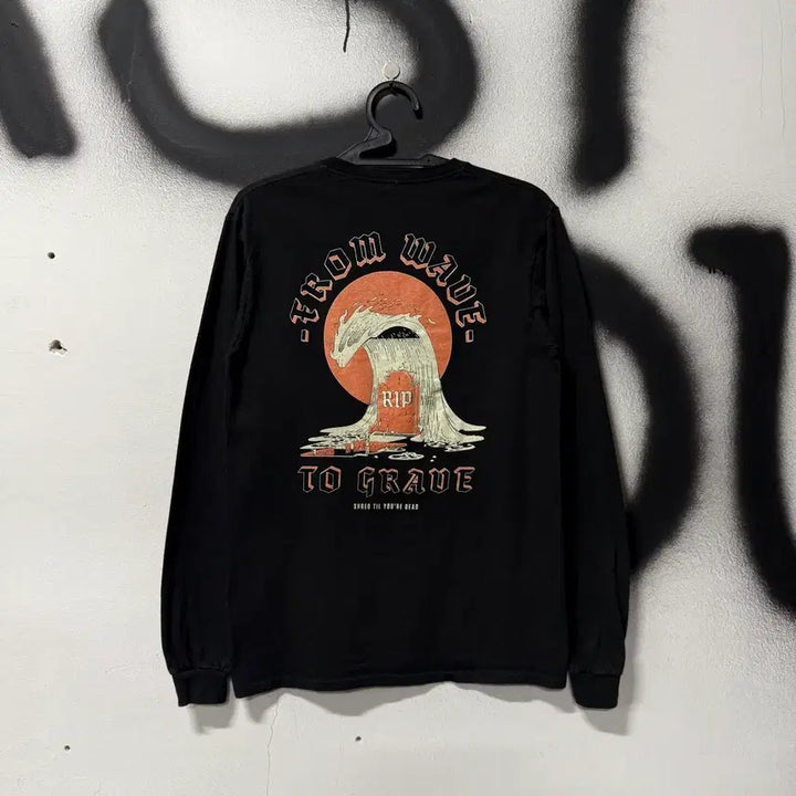 [BUNJANG] Vintage Oriental Big Printing Long Sleeve T-Shirt / VTG 빈티지 오리엔탈 빅 프린팅 롱슬리브 티셔츠