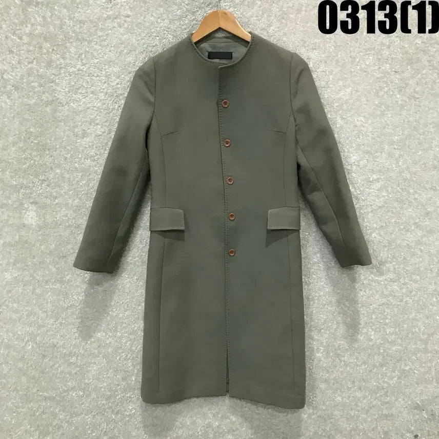 [SOLD OUT] 노카라 롱 코트 카키색 s