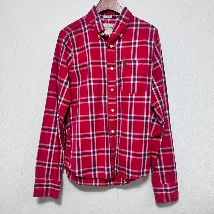 [BUNJANG] Abercrombie Red Check Long Sleeve Shirt / 아베크롬비 레드 체크 긴팔 셔츠